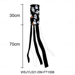 Halloween Windsocks Scary Halloween Hanging Windsock Flag Halloween Decorations for Outdoor Indoor Garden Home Yard Party Supplies