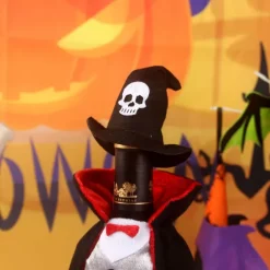 Halloween Wine Bottle Dress Cover Champagne Bag Dining Table Halloween Potluck Countertop Wine Bottle Decoration