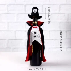 Halloween Wine Bottle Dress Cover Champagne Bag Dining Table Halloween Potluck Countertop Wine Bottle Decoration