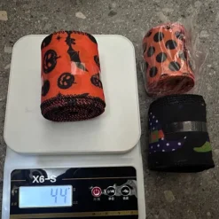 Halloween Wired Edge Ribbon 4 Rolls Bat Spider Pumpkin Printed Ribbon Witch Legs Hat Dot Grosgrain Ribbons for Halloween Home Wreath DIY Craft Floral Bow