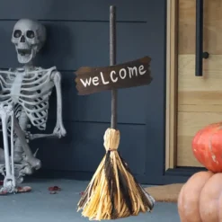 Halloween Witch Broom Prop Halloween Supplies,Decorations,with Music and Lights Photography Club Props Halloween Broomstick