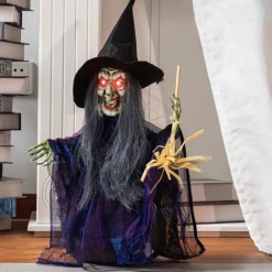 Halloween Witch Decorations, Halloween Witches Open Witch Figures Halloween Decorations Sound Active - Home Decor, Party Gift Supplies, Indoor Outdoor with Lighted Eyes