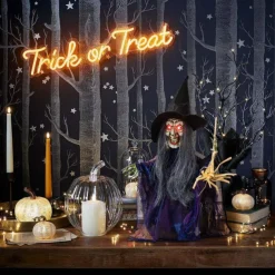 Halloween Witch Decorations, Halloween Witches Open Witch Figures Halloween Decorations Sound Active - Home Decor, Party Gift Supplies, Indoor Outdoor with Lighted Eyes