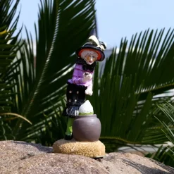 Halloween Witch Doll Resin Figurines Tabletop Ornament Home Office Decoration Boys Girls Birthday Festival Gift Collectibles