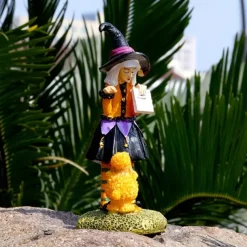 Halloween Witch Doll Resin Figurines Tabletop Ornament Home Office Decoration Boys Girls Birthday Festival Gift Collectibles