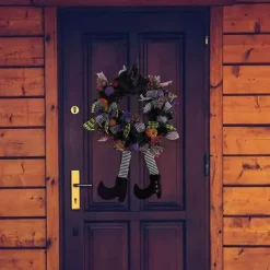 Halloween Wreath Door Hanging Wreath Skeleton Haunted House Decoration Pendant