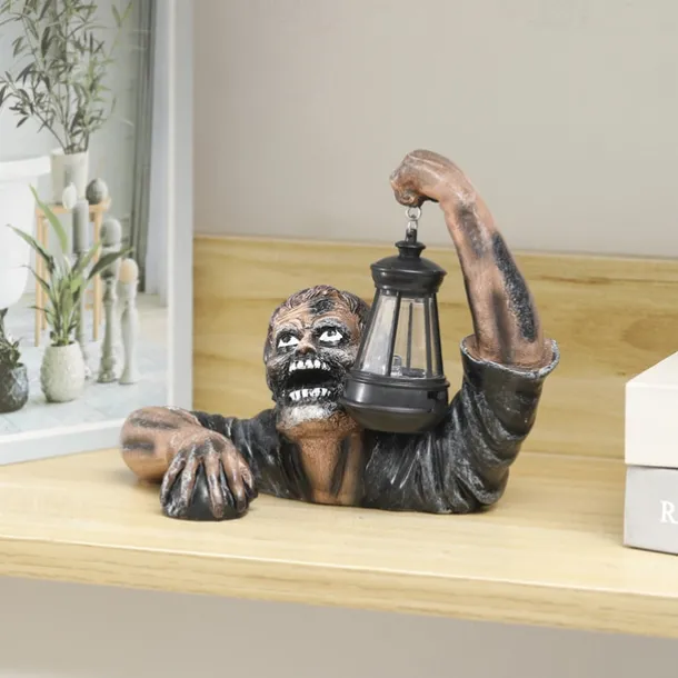 Halloween Zombie Lantern Resin Craft Ornament Outdoor Garden Decorations Horror Zombie Statue