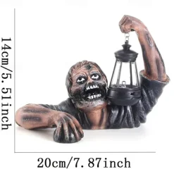 Halloween Zombie Lantern Resin Craft Ornament Outdoor Garden Decorations Horror Zombie Statue