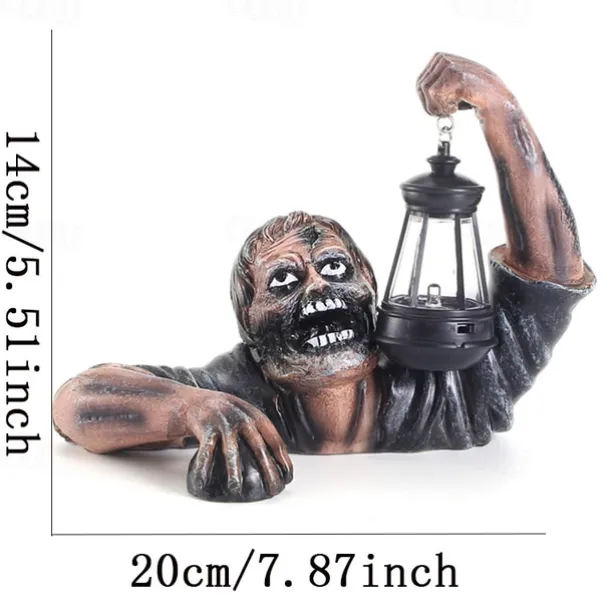 Halloween Zombie Lantern Resin Craft Ornament Outdoor Garden Decorations Horror Zombie Statue