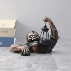 Halloween Zombie Lantern Resin Craft Ornament Outdoor Garden Decorations Horror Zombie Statue