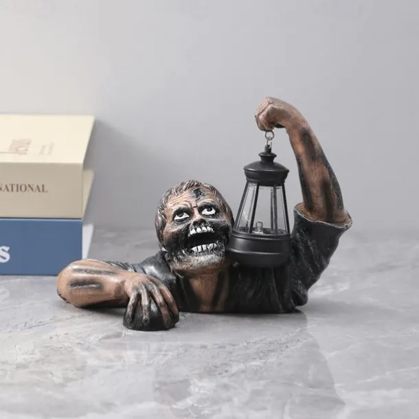 Halloween Zombie Lantern Resin Craft Ornament Outdoor Garden Decorations Horror Zombie Statue