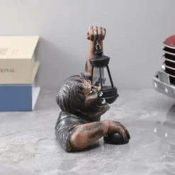 Halloween Zombie Lantern Resin Craft Ornament Outdoor Garden Decorations Horror Zombie Statue