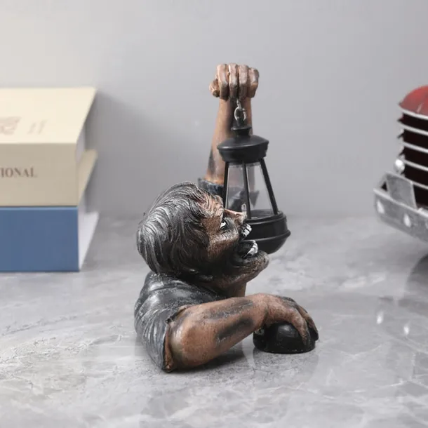 Halloween Zombie Lantern Resin Craft Ornament Outdoor Garden Decorations Horror Zombie Statue