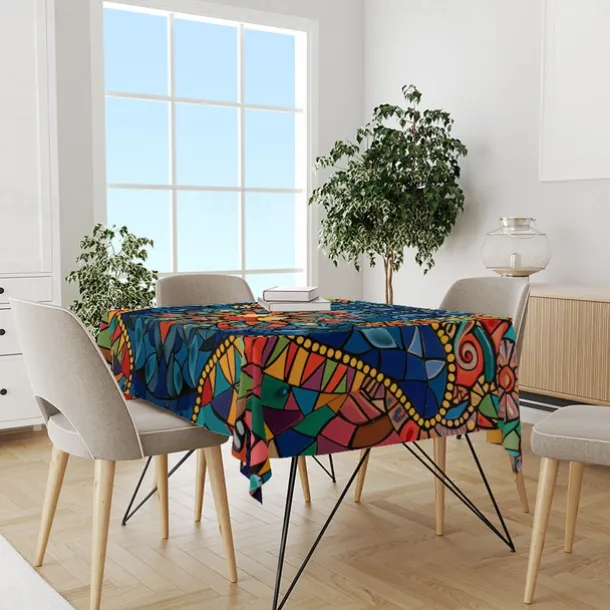 Hamasa Hand Ramadan Rectangle Tablecloth Waterproof Rectangular Table Cloth for Kitchen Dining