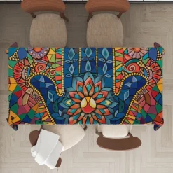 Hamasa Hand Ramadan Rectangle Tablecloth Waterproof Rectangular Table Cloth for Kitchen Dining