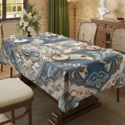 Hamasa Hand Ramadan Rectangle Tablecloth Waterproof Rectangular Table Cloth for Kitchen Dining