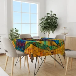 Hamasa Hand Ramadan Rectangle Tablecloth Waterproof Rectangular Table Cloth for Kitchen Dining