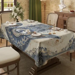Hamasa Hand Ramadan Rectangle Tablecloth Waterproof Rectangular Table Cloth for Kitchen Dining