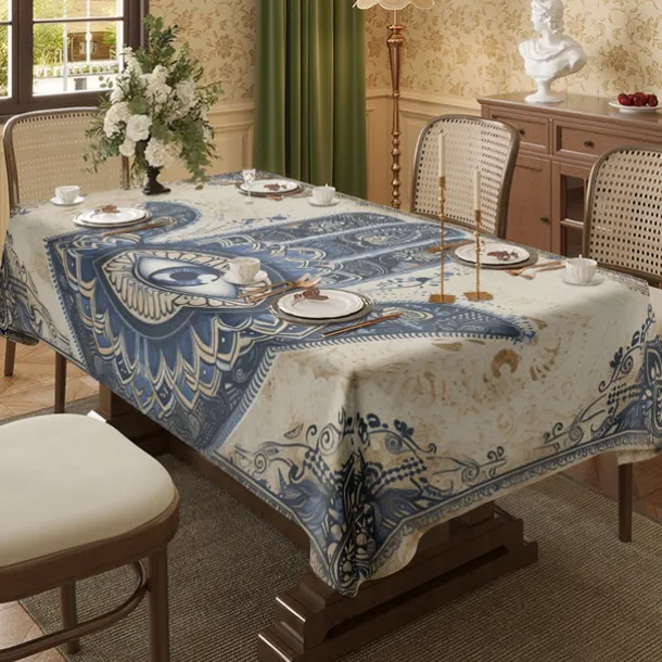 Hamasa Hand Ramadan Rectangle Tablecloth Waterproof Rectangular Table Cloth for Kitchen Dining