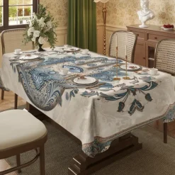Hamasa Hand Ramadan Rectangle Tablecloth Waterproof Rectangular Table Cloth for Kitchen Dining