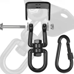 Hammock Hanging Kit, 360° Rotate 1000 Lb Capacity Heavy Duty Swing Permanent Antirust Stainless Steel Silent Ultra Durable Hooks, Multiple Indoor Outdoor Gym Yoga Tree Hammock Chair Sandbag Swing Sets