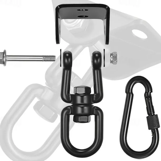 Hammock Hanging Kit, 360° Rotate 1000 Lb Capacity Heavy Duty Swing Permanent Antirust Stainless Steel Silent Ultra Durable Hooks, Multiple Indoor Outdoor Gym Yoga Tree Hammock Chair Sandbag Swing Sets