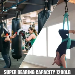 Hammock Hanging Kit, 360° Rotate 1000 Lb Capacity Heavy Duty Swing Permanent Antirust Stainless Steel Silent Ultra Durable Hooks, Multiple Indoor Outdoor Gym Yoga Tree Hammock Chair Sandbag Swing Sets