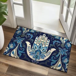 Hamsa Hand Ramadan Doormat Floor Mats Washable Rugs Kitchen Mat Non-Slip Oil Proof Rug Indoor Outdoor Mat Bedroom Decor Bathroom Mat Entrance Rug