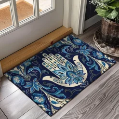 Hamsa Hand Ramadan Doormat Floor Mats Washable Rugs Kitchen Mat Non-Slip Oil Proof Rug Indoor Outdoor Mat Bedroom Decor Bathroom Mat Entrance Rug