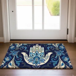Hamsa Hand Ramadan Doormat Floor Mats Washable Rugs Kitchen Mat Non-Slip Oil Proof Rug Indoor Outdoor Mat Bedroom Decor Bathroom Mat Entrance Rug