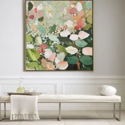 Hand Paint Large Original Flower Oil Painting on Canvas Abstract Flower Painting Boho Acrylic Floral Art Large Wall Art Modern Custom Living Room Decor No Frame