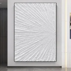 Hand painted Abstract Minimalist Monochrome oil painting handmade Triptych Art On Canvas White Textured oil painting Minimalist Wall Art Wall Decor painting