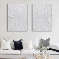 Hand painted Abstract Minimalist Monochrome oil painting handmade Triptych Art On Canvas White Textured oil painting Minimalist Wall Art Wall Decor painting