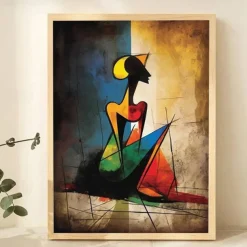 Hand Painted Abstract Painting Texture Girl Original Oil Paintings on Canvas as Personalized Gift Modern Wall Decor Fashion Girls Rolled Canvas (No Frame)