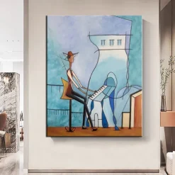 Hand painted Abstract Piano Oil Painting handmade Music Room Art painting Modern Oil Painting of Abstract Figure Oil Painting Music painting Abstract Cubism art figurative art modern art painting