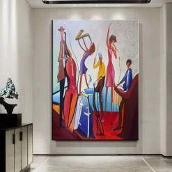 Hand painted Abstract Piano Oil Painting handmade Music Room Art painting Modern Oil Painting of Abstract Figure Oil Painting Music painting Abstract Cubism art figurative art modern art painting