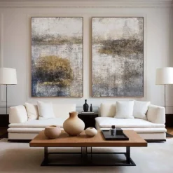 Hand painted Beige Brown Abstract oil painting handmade Wall Art Brown Canvas Paintings Modern Wall Art Bohemian Abstract Painting Neutral Textured oil painting Wall Art picture