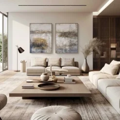 Hand painted Beige Brown Abstract oil painting handmade Wall Art Brown Canvas Paintings Modern Wall Art Bohemian Abstract Painting Neutral Textured oil painting Wall Art picture