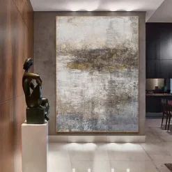 Hand painted Beige Brown Abstract oil painting handmade Wall Art Brown Canvas Paintings Modern Wall Art Bohemian Abstract Painting Neutral Textured oil painting Wall Art picture