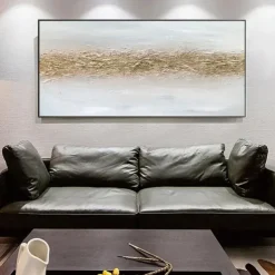Hand painted 3D Abstract Gold Paintings Gold Painting hand painted Gold Abstract White Gold Painting Elegant White and Gold Acrylic Painting White Gold Abstract Wall Art Gold Foil painting