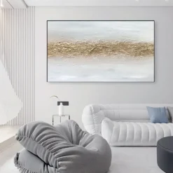Hand painted 3D Abstract Gold Paintings Gold Painting hand painted Gold Abstract White Gold Painting Elegant White and Gold Acrylic Painting White Gold Abstract Wall Art Gold Foil painting