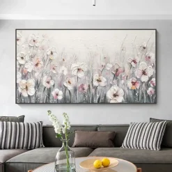 Hand painted flowers canvas oil paintings modern wedding decor flowers tree oil Painting Wall art landscape Painting for living room home decor bedroom ready to hang or canvas