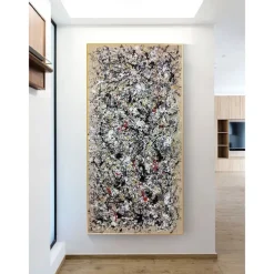 Hand Painted Jackson Pollock Canvas Bright Colorful Living Room Modern Wall Decor Abstract Art Mother's Day Gift Home Decor No Frame