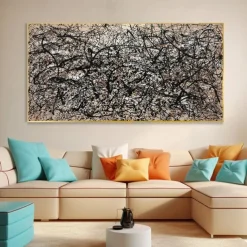 Hand Painted Jackson Pollock Canvas Bright Colorful Living Room Modern Wall Decor Abstract Art Mother's Day Gift Home Decor No Frame