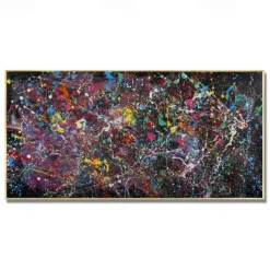 Hand Painted Jackson Pollock Canvas Bright Colorful Living Room Modern Wall Decor Abstract Art Mother's Day Gift Home Decor No Frame