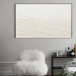 Hand Painted Mountain Oil Painting White Mountain Abstract Hand Painted Mountain Oil Painting Modern Fashion Landscape Handmade Customized Artwork Wabi-sabi Minimalism Spiritual Decor