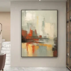 Hand painted oil painting Beige Gold Painting Brown wabi sabi artwork Textured Oil Painting Beige Oil Painting brown Abstract oil painting Canvas Art Modern Horizontal decor art