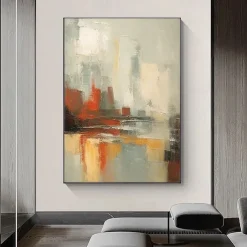 Hand painted oil painting Beige Gold Painting Brown wabi sabi artwork Textured Oil Painting Beige Oil Painting brown Abstract oil painting Canvas Art Modern Horizontal decor art