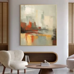 Hand painted oil painting Beige Gold Painting Brown wabi sabi artwork Textured Oil Painting Beige Oil Painting brown Abstract oil painting Canvas Art Modern Horizontal decor art