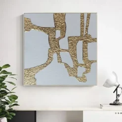 Hand painted Original Textured Wall Art Extra Large Gold And Black Abstract Art Rich Texture Canvas Art Abstract Modern Art Gold Leaf Painting Home Decor Stretched Frame Ready to Hang or Unframed